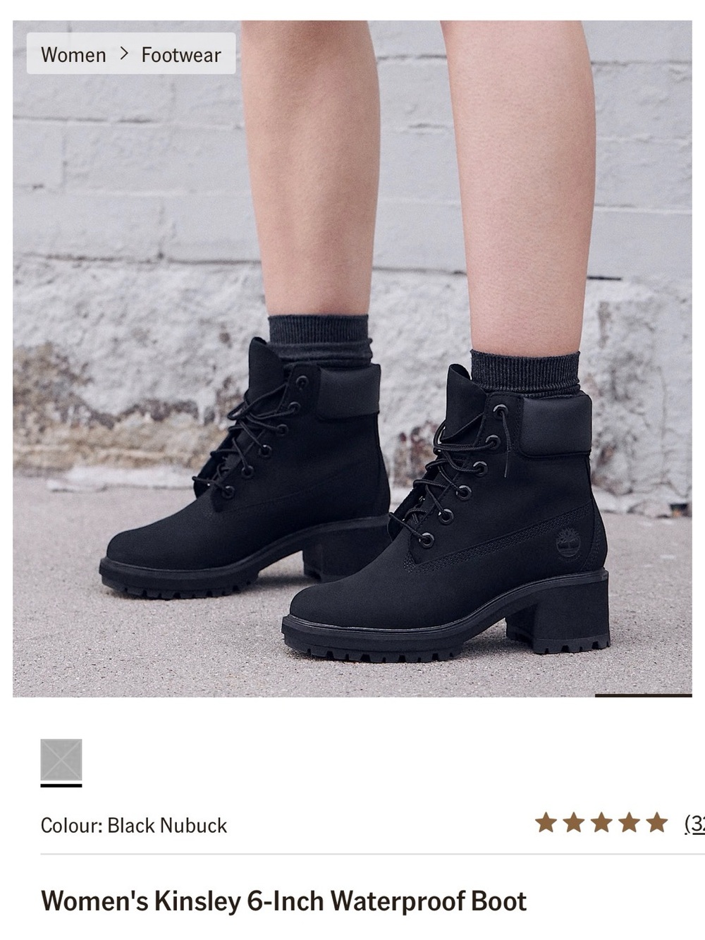 Women’s Timberland Black Lace-Up Mid Heel Boots - Picture 2 of 4